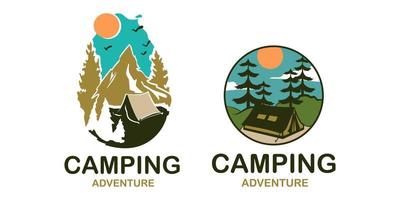 retro vintage camping avontuur logo sjabloon vector