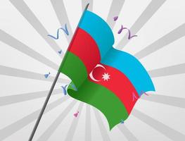 de feestelijke vlag van azerbeidzjan wappert op grote hoogte vector