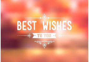 Gratis Best Wishes Typografie Achtergrond Vector