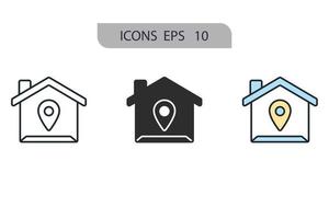 adrespictogrammen symbool vectorelementen voor infographic web vector