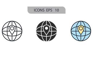 wereldbol pictogrammen symbool vector-elementen voor infographic web vector