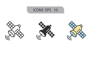 satellietpictogrammen symbool vectorelementen voor infographic web vector