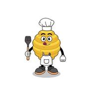 mascotteillustratie van bijenkorfchef vector