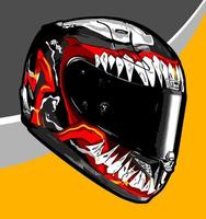 een coole helm met monsterpatroon vector