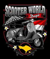 vintage scooter zilverkleur vector