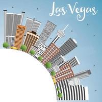 de skyline van las vegas met grijze gebouwen, blauwe lucht en kopieerruimte. vector