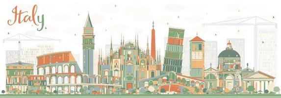 abstracte skyline van Italië met bezienswaardigheden. vector