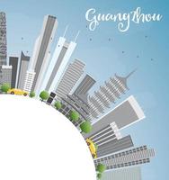 guangzhou skyline met grijze gebouwen en kopieer ruimte. vector