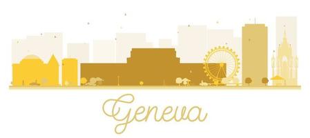 Genève stad skyline gouden silhouet. vector