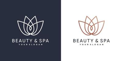 beauty en spa-logo met beauty lotus concept premium vector deel 3.