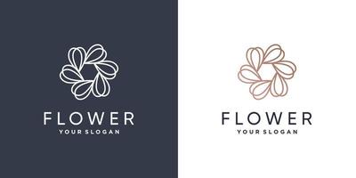 bloemlogo met creatief idee premium vectordeel 1. vector