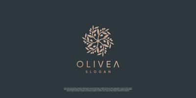 olijf logo sjabloon met creatieve element stijl premium vector deel 2.