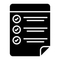 taken checklist glyph icon vector