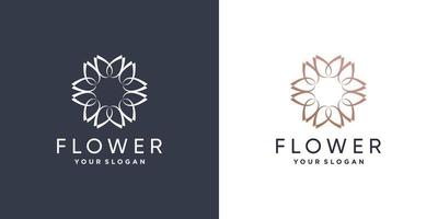 bloemlogo met creatief idee premium vectordeel 3. vector