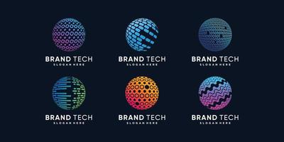 globe tech-logo met creatief modern abstract concept deel 2 vector