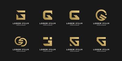 g-logocollectie met premium vector in gouden creatieve stijl