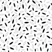 eenvoudige abstracte elementen zwart-wit ovale vormen naadloos patroon, herhaal geometrisch ornament voor textiel, cadeaupapier, woondecoratie vector