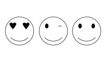 hand getekende zwart-wit emoticons. manier om emoties te uiten in een chat. doodle stijl. schetsen. vector illustratie