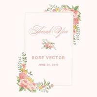 mooie roze bloem en botanisch blad digitale geschilderde illustratie voor liefde bruiloft Valentijnsdag of arrangement uitnodiging ontwerp wenskaart vector