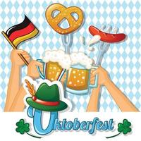 oktoberfest vakantie concept achtergrond, cartoon stijl vector