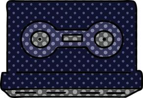 cartoon doodle van een retro cassettebandje vector