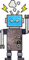 retro grunge textuur cartoon robot vector