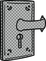 cartoon doodle van een deurklink vector
