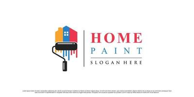 huis schilderij pictogram logo ontwerp inspiratie met creatieve element premium vector