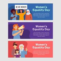 banners set voor vrouwengelijkheid dag vector