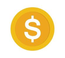 gouden munt pictogram. geld ontwerp. gouden dollar plat symbool. vector illustratie