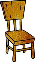 getextureerde cartoon doodle van een houten stoel vector