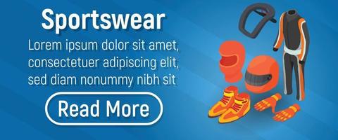 sportkleding concept banner, isometrische stijl vector