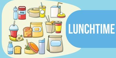 lunchconceptbanner, cartoonstijl vector