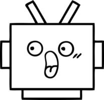 lijntekening cartoon robot hoofd vector