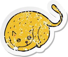 retro noodlijdende sticker van een cartoonkat vector