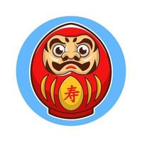 rode daruma pop vector cartoon afbeelding ontwerp