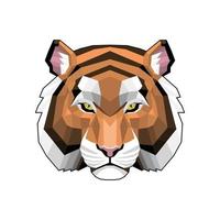 tijger hoofd lowpoly stijl vector illustratie ontwerp