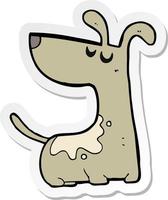 sticker van een cartoon gelukkige hond vector