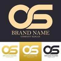 letter os luxe eenvoudig logo-ontwerp met gouden kleur het beste voor bedrijf of premium product vector