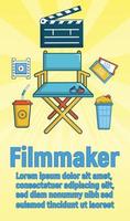 filmmaker concept banner, cartoon stijl vector