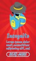 incognito concept banner, strips isometrische stijl vector