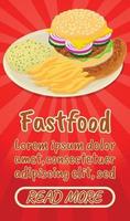 fastfood concept banner, strips isometrische stijl vector