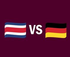 costa rica en duitsland vlag lint symbool ontwerp noord amerika en europa voetbal finale vector noord amerikaanse en europese landen voetbal teams illustratie