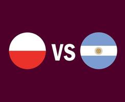 polen en argentinië vlag symbool ontwerp latijns-amerika en europa voetbal finale vector latijns-amerikaanse en europese landen voetbal teams illustratie