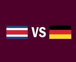 Costa Rica en Duitsland vlag embleem symbool ontwerp Noord-Amerika en Europa voetbal finale vector Noord-Amerikaanse en Europese landen voetbal teams illustratie