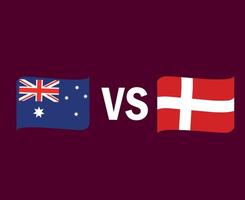 Australië en Denemarken vlag lint symbool ontwerp Azië en Europa voetbal finale vector Aziatische en Europese landen voetbal teams illustratie