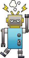 gradiënt gearceerde cartoon defecte robot vector