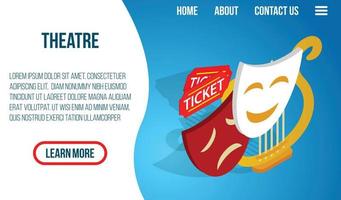 theater concept banner, isometrische stijl vector