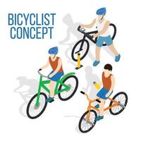 fietsconcept illustraties, isometrische stijl vector