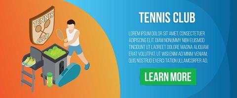 tennisclub concept banner, isometrische stijl vector